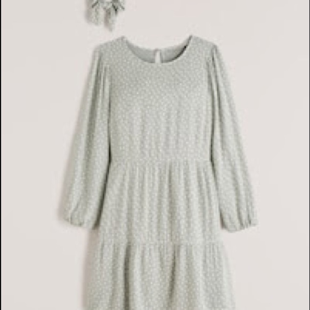 Abercrombie trapeze mini dress in mint dot